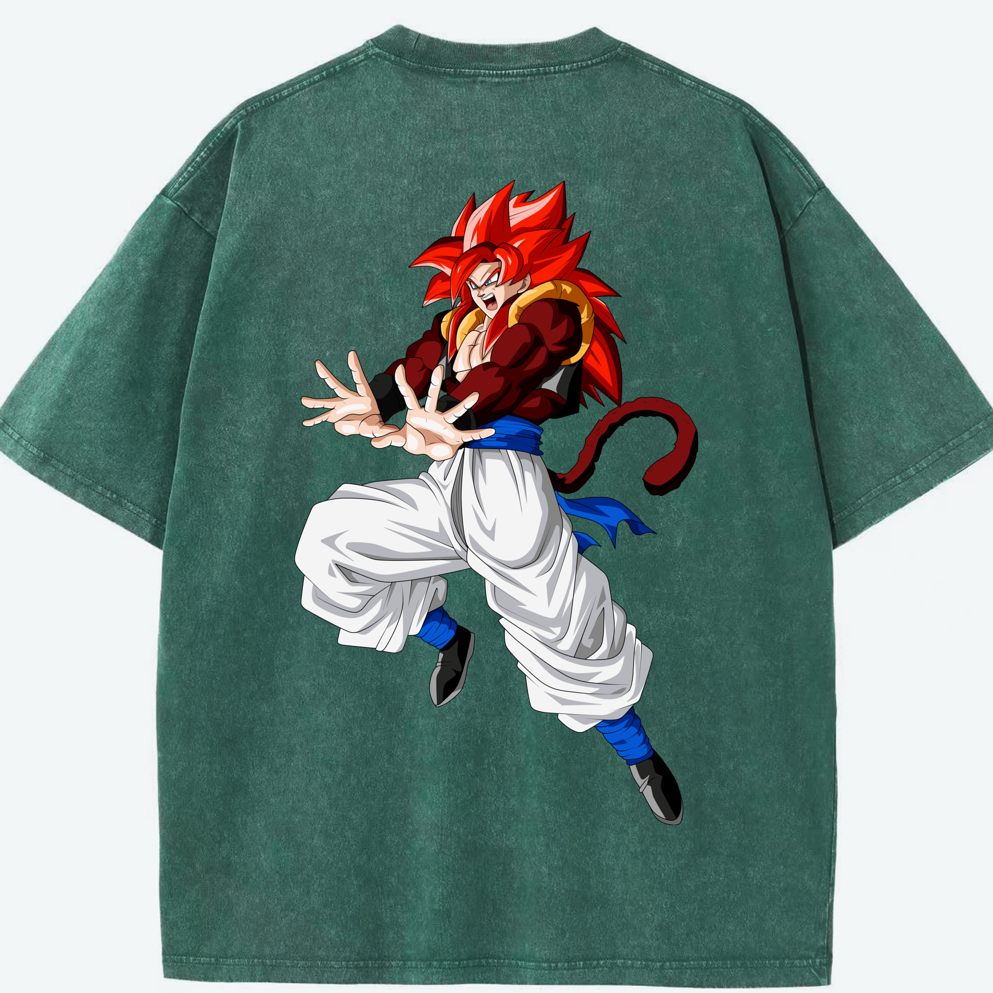 （画像用） ドラゴンボール 孫悟空（そん ごくう）Son Goku カカロット DRAGON BALL Kakarotto 綿100% ヴィンテージ風 半袖Tシャツ（背面プリント）
